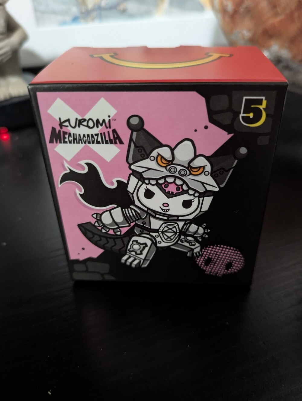 Sanrio Kuromi Mechagodzilla Collectible Box - Black, Pink, Red
